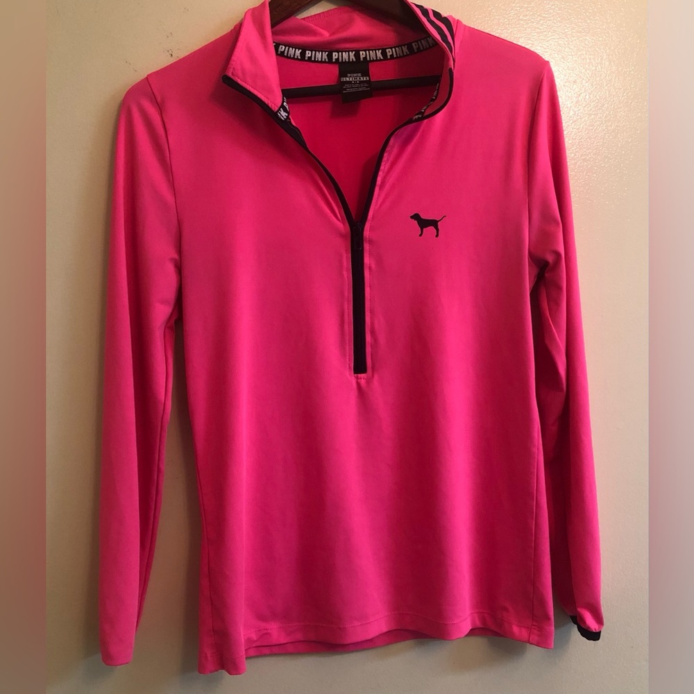 PINK | Victoria's Secret Ultimate Quarter-Zip Pullover Size M in Hot Pink